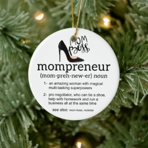 Mama Boss Mompreneur Keramik Ornament