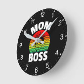 Mama Boss Muttertagsgeschenk-66620 Runde Wanduhr (Winkel)