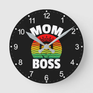Mama Boss Muttertagsgeschenk-66620 Runde Wanduhr
