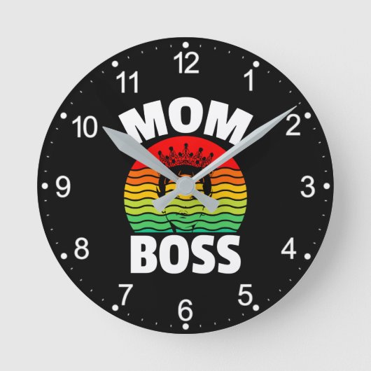 Mama Boss Muttertagsgeschenk-66620 Runde Wanduhr (Vorderseite)