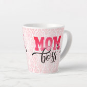 MAMA BOSS Pink Arabesque Mama Geschenke Cup Latte Milchtasse (Rechte Ecke)
