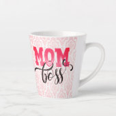 MAMA BOSS Pink Arabesque Mama Geschenke Cup Latte Milchtasse (Rechts)