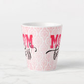 MAMA BOSS Pink Arabesque Mama Geschenke Cup Latte Milchtasse (Vorderseite)