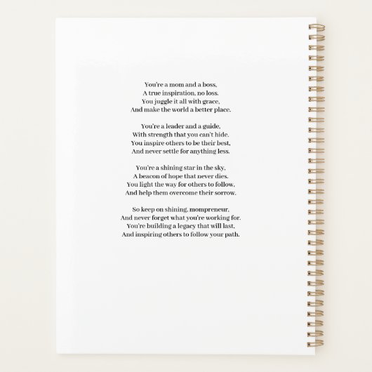 Mama Boss Planer (Rückseite)