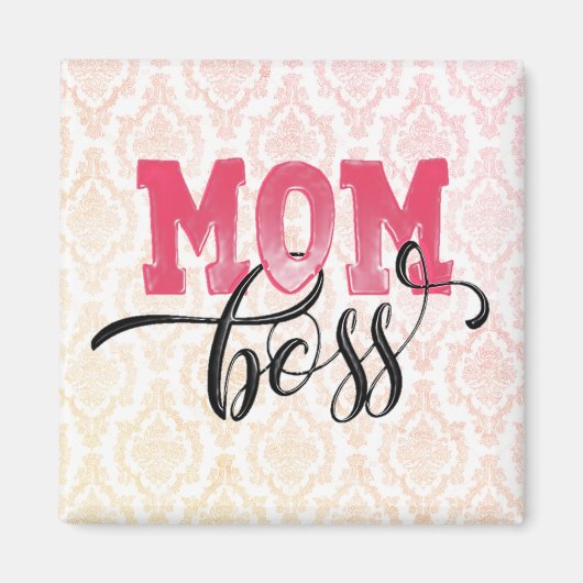 Mama BOSS - Stilvolles Rosa Mother Day Magnet (Vorne)
