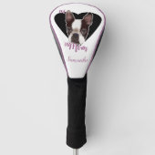 Mama Boston Terrier Hund Golf Driver Abdeckung Headcover (Vorderseite)
