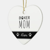 Mama Boxer Personalisiert Paw Prints Keramik Ornament (Links)