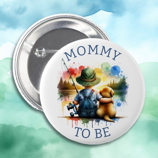 Mama, Boy's Fishing Themed Baby Shower zu sein Button