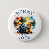 Mama, Boy's Fishing Themed Baby Shower zu sein Button (Vorderseite)