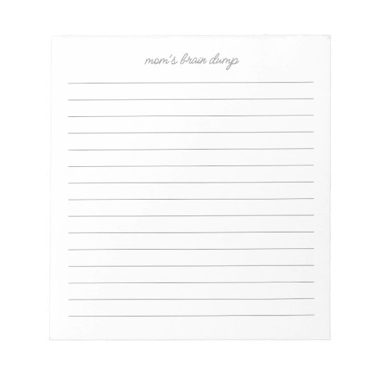 Mama-Brain-Dump-Liste Notizblock (Vorderseite)