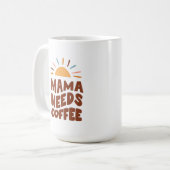 Mama braucht Coffee Retro Tasse (Vorderseite Links)