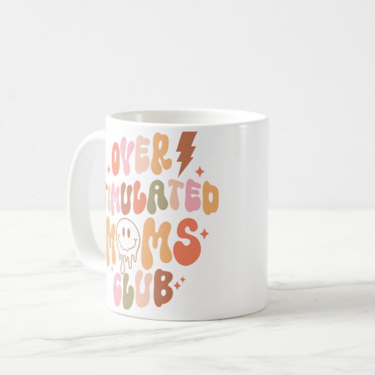 Mama braucht eine Minute: Überanregende Mamas Club Kaffeetasse (Vorderseite Links)