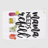 Mama braucht eine Nachfüllung Golfhandtuch (Horizontal)