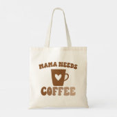 Mama braucht Kaffee Brown Retro Muttertag Tragetasche (Rückseite)