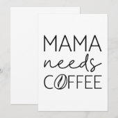 Mama braucht Kaffee Dankeskarte (Vorne/Hinten)