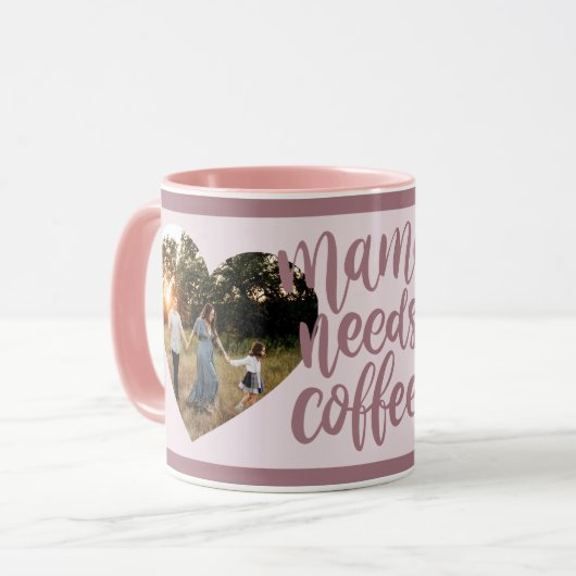 Mama braucht Kaffee Frohen Muttertag Multi Foto Tasse (Vorderseite Links)