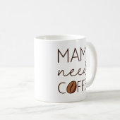 Mama braucht Kaffee Kaffeetasse (VorderseiteRechts)