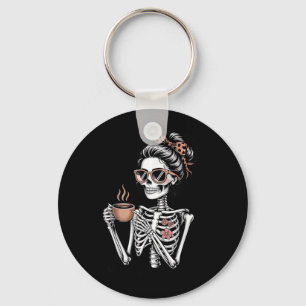 Mama braucht Kaffee Lustiges Skelett Halloween Kaf Schlüsselanhänger
