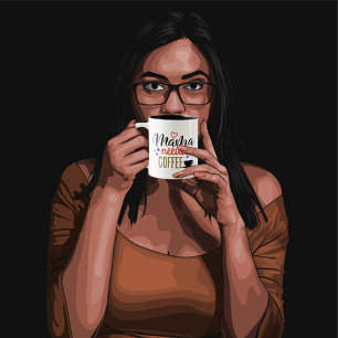 Mama braucht Kaffee personalisieren Zweifarbige Tasse