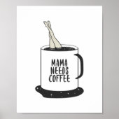 Mama braucht Kaffee Poster (Vorne)