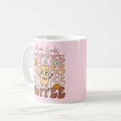"Mama braucht Kaffee" Retro Pastel Floral Kaffeetasse (Vorderseite Links)