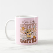 "Mama braucht Kaffee" Retro Pastel Floral Kaffeetasse (Links)