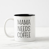 Mama braucht Kaffee Zweifarbige Tasse (Links)