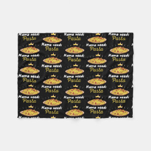 Mama braucht Pasta Spaghetti und Fleischbällchen  Fleecedecke