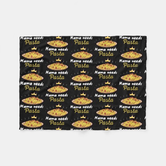 Mama braucht Pasta Spaghetti und Fleischbällchen Fleecedecke (Vorderseite (Horizontal))