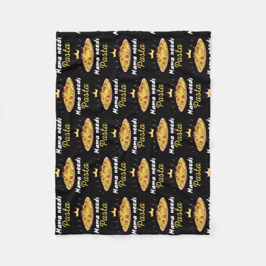 Mama braucht Pasta Spaghetti und Fleischbällchen  Fleecedecke (Vorderseite)
