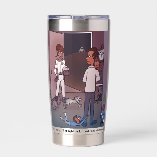 Mama braucht Platz Thermobecher (Rückseite)