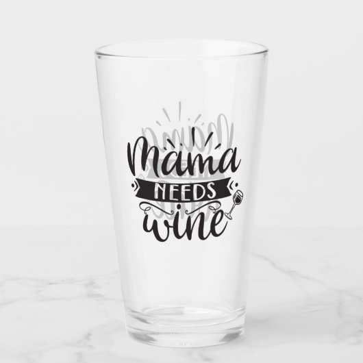 Mama braucht Wein Glas (Vorderseite)