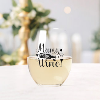 Mama braucht Wein Zitrusfrüchte Wein Spaß Weinglas Ohne Stiel