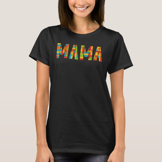 Mama Brick Builder Blocks Master Builder T-Shirt (Vorderseite)