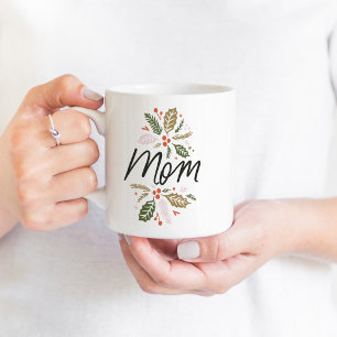 Mama Bright Holly Christmas Black Script Kaffeetasse
