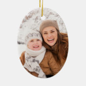 Mama Bright Holly Weihnachts-Foto Keramik Ornament (Hinten)