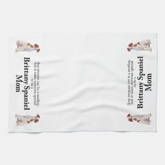 Mama Brittany Spaniel Geschirrtuch (Horizontal)