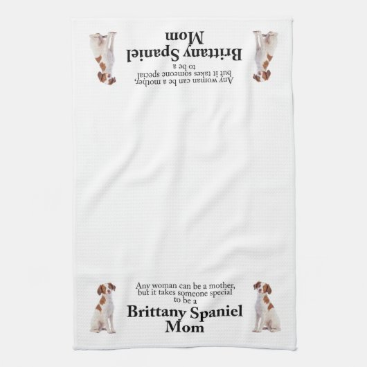 Mama Brittany Spaniel Geschirrtuch (Vertikal)