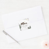 Mama Buffalo Cactus Boy Baby Shower Label Quadratischer Aufkleber (Umschlag)