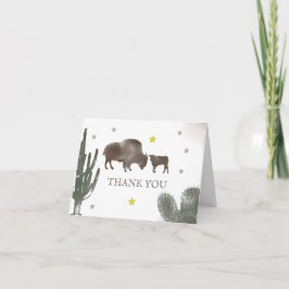 Mama Buffalo Cactus Boy Baby Shower Vielen Dank Dankeskarte