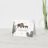 Mama Buffalo Cactus Boy Baby Shower Vielen Dank Dankeskarte (Vorderseite)