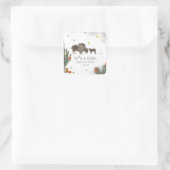 Mama Buffalo Cactus Girl Showlabel Quadratischer Aufkleber (Tasche)