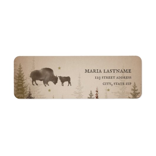 Mama Buffalo Trees Rustic Baby Dusche (Vorne)