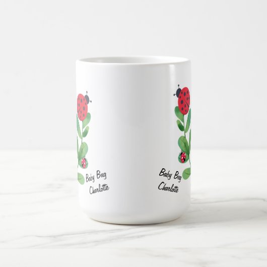 Mama Bug + Baby Bug Kaffee-Tasse mit Pflanze nach Kaffeetasse (Mittel)