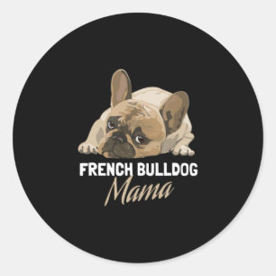 Mama Bulldog Bull Dog Liebhaber Runder Aufkleber