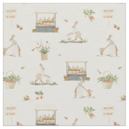 Mama Bunny and baby Easter nursery Farm print Stoff