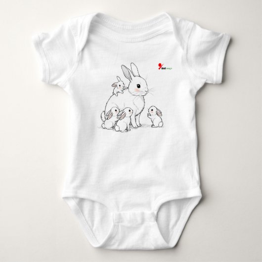 Mama Bunny & Babies Baby Bodysuit Baby Strampler (Vorderseite)