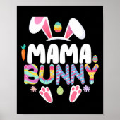Mama Bunny Familie Matching Osterohren Bunny Women Poster (Vorne)