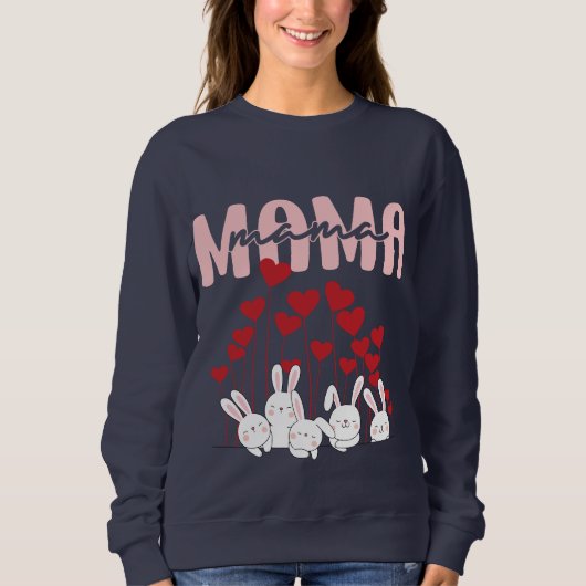 Mama Bunny Heart Sweatshirt - Niedlicher Muttertag (Vorderseite)