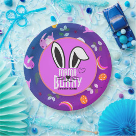 Mama Bunny Oster Elegante niedliche Familie Pappteller